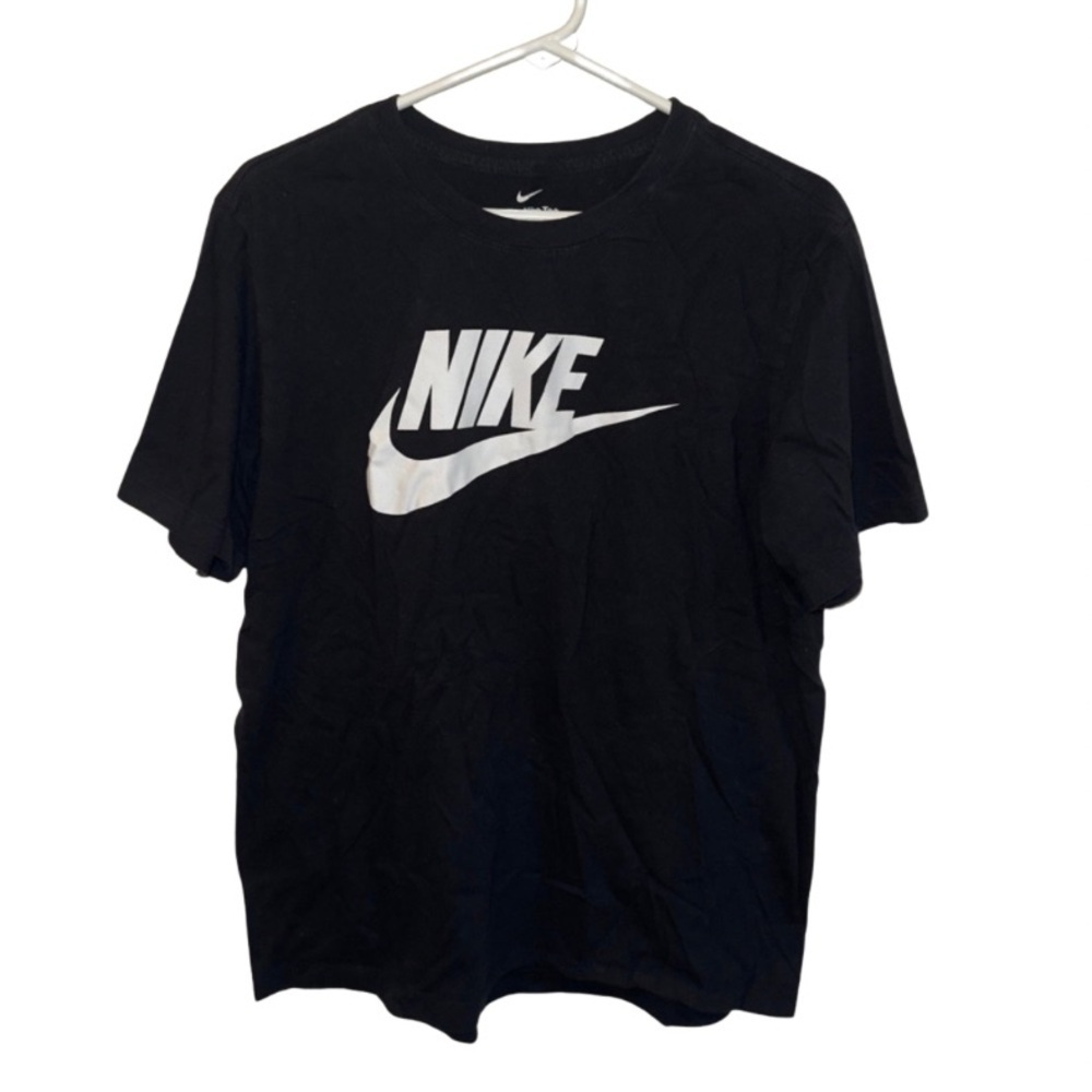 Nike Men's Black Tee with White Logo